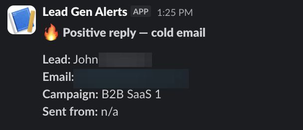 Positive reply notification from a live IronPeak campaign; identifying details redacted