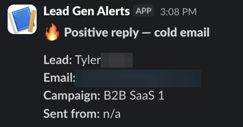 Positive reply notification from a live IronPeak campaign; identifying details redacted