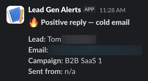 Positive reply notification from a live IronPeak campaign; identifying details redacted