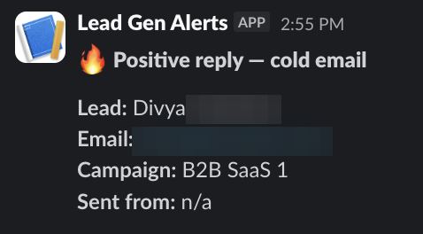 Positive reply notification from a live IronPeak campaign; identifying details redacted
