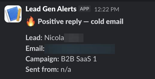 Positive reply notification from a live IronPeak campaign; identifying details redacted