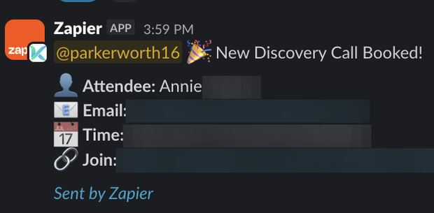 Positive reply notification from a live IronPeak campaign; identifying details redacted