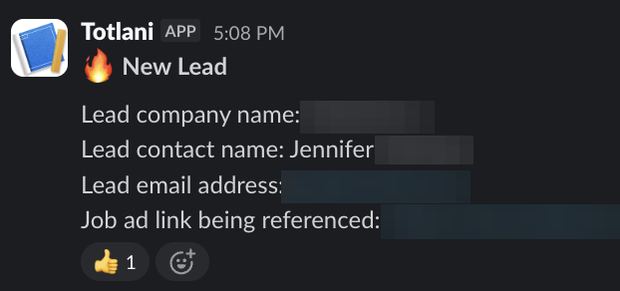 Positive reply notification from a live IronPeak campaign; identifying details redacted